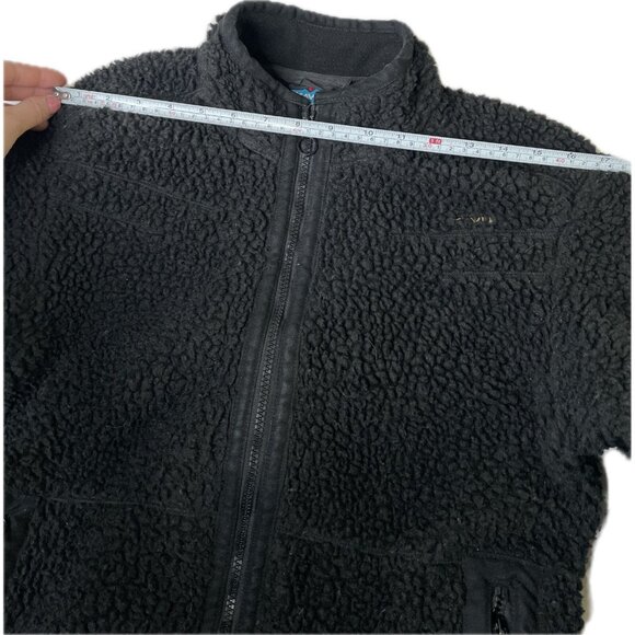 Vintage Kavu Deep Pile Fleece Jacket Women’s Medium Black | Bulky Sherpa Zip Up - Picture 8 of 10
